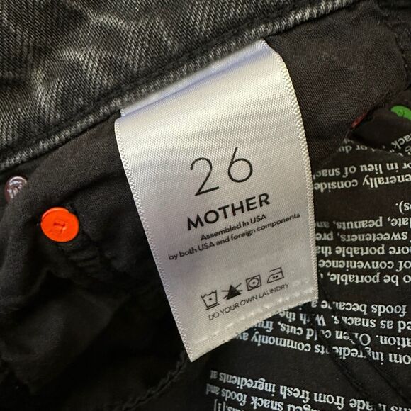 SNACKS by MOTHER High Waisted Slit Heel Jeans Wedge Mouth Watering - Picture 11 of 16